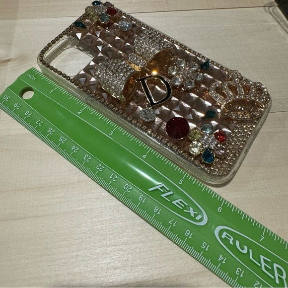IPhone 11 Handmade Bling Bowknot Crown Flowers Rhinestone Crystal Diamond Cover - Picture 11 of 12